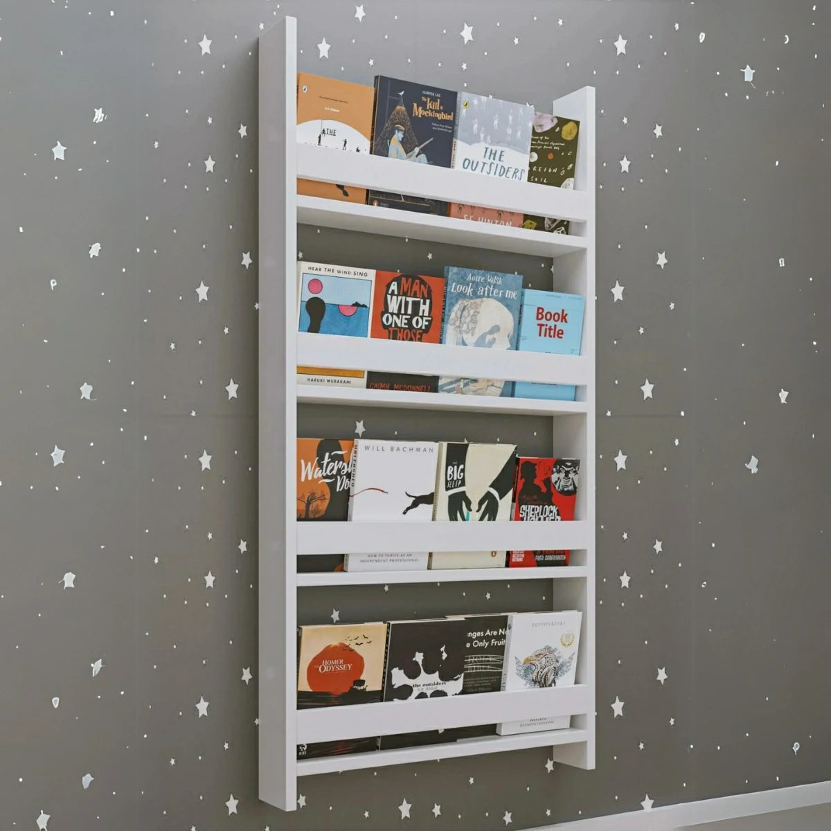 Artemis Montessori Tarzı Çocuk Odası 4 Raflı Kitaplık Beyaz