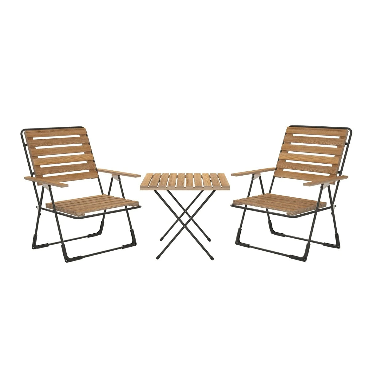 Bistro Katlanabilir 3'lü Bistro Masa Sandalye Seti, Balkon ve Bahçe Oturma Grubu
