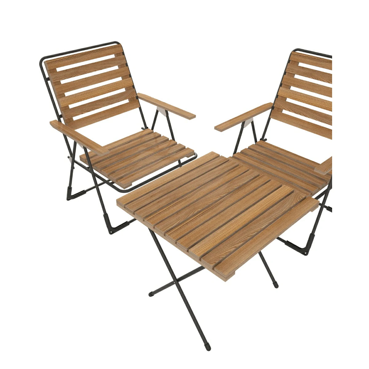 Bistro Katlanabilir 3'lü Bistro Masa Sandalye Seti, Balkon ve Bahçe Oturma Grubu