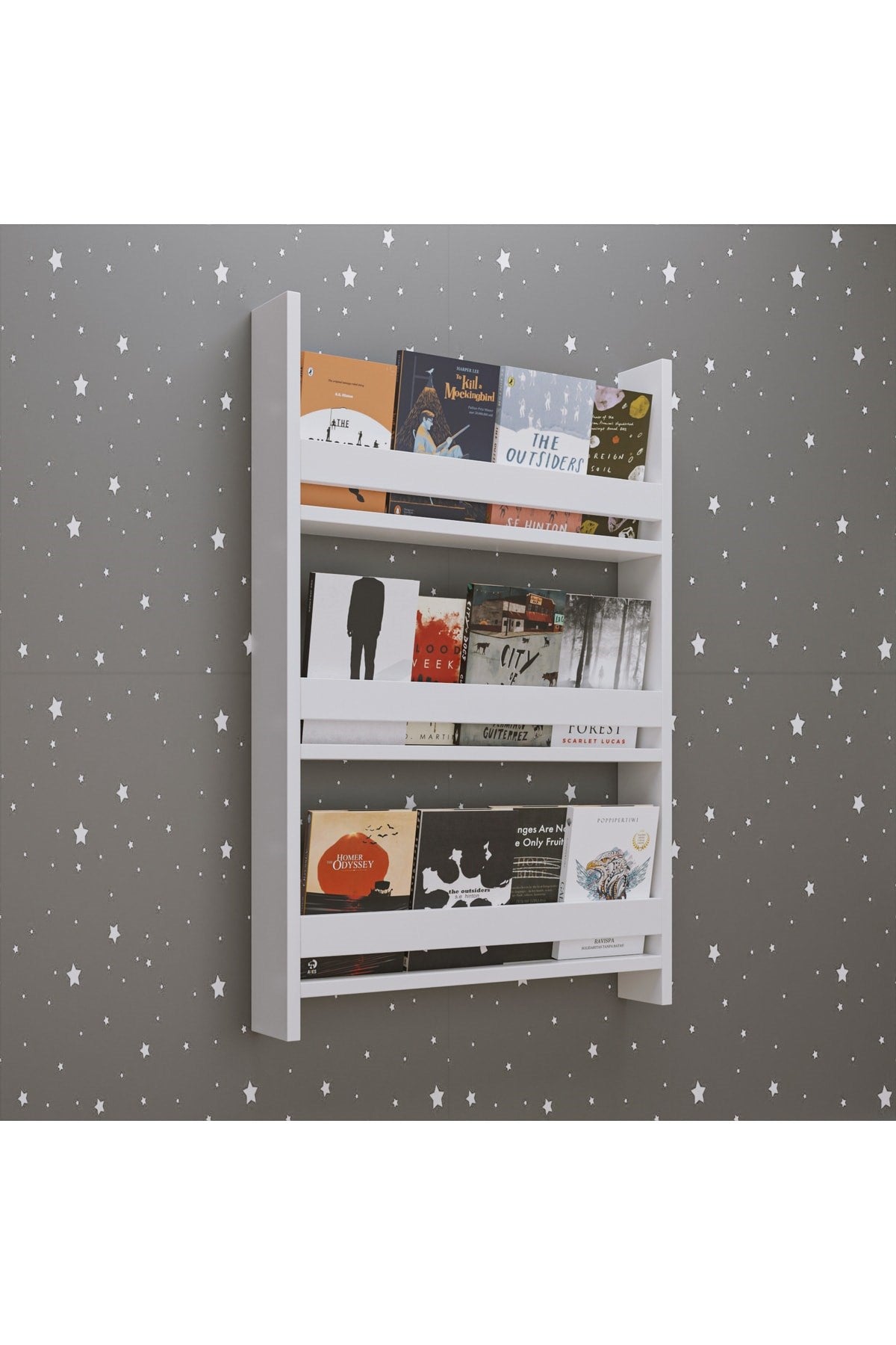 Artemis Montessori Tarzı Çocuk Odası 3 Raflı Kitaplık Beyaz