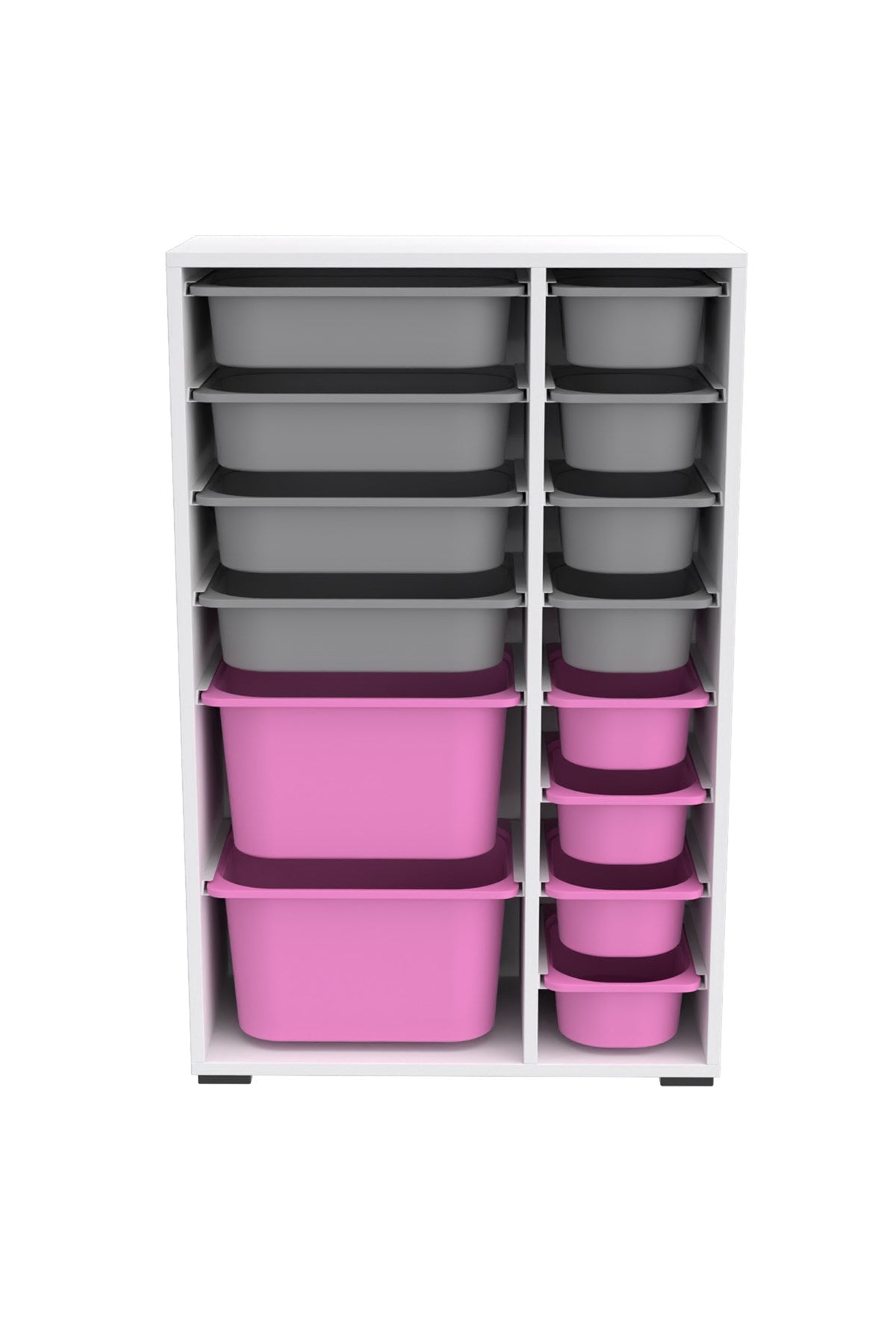 Rine 14 Sepetli Çok Amaçlı Oyuncak Dolabı Gri Pembe 2D4K8U