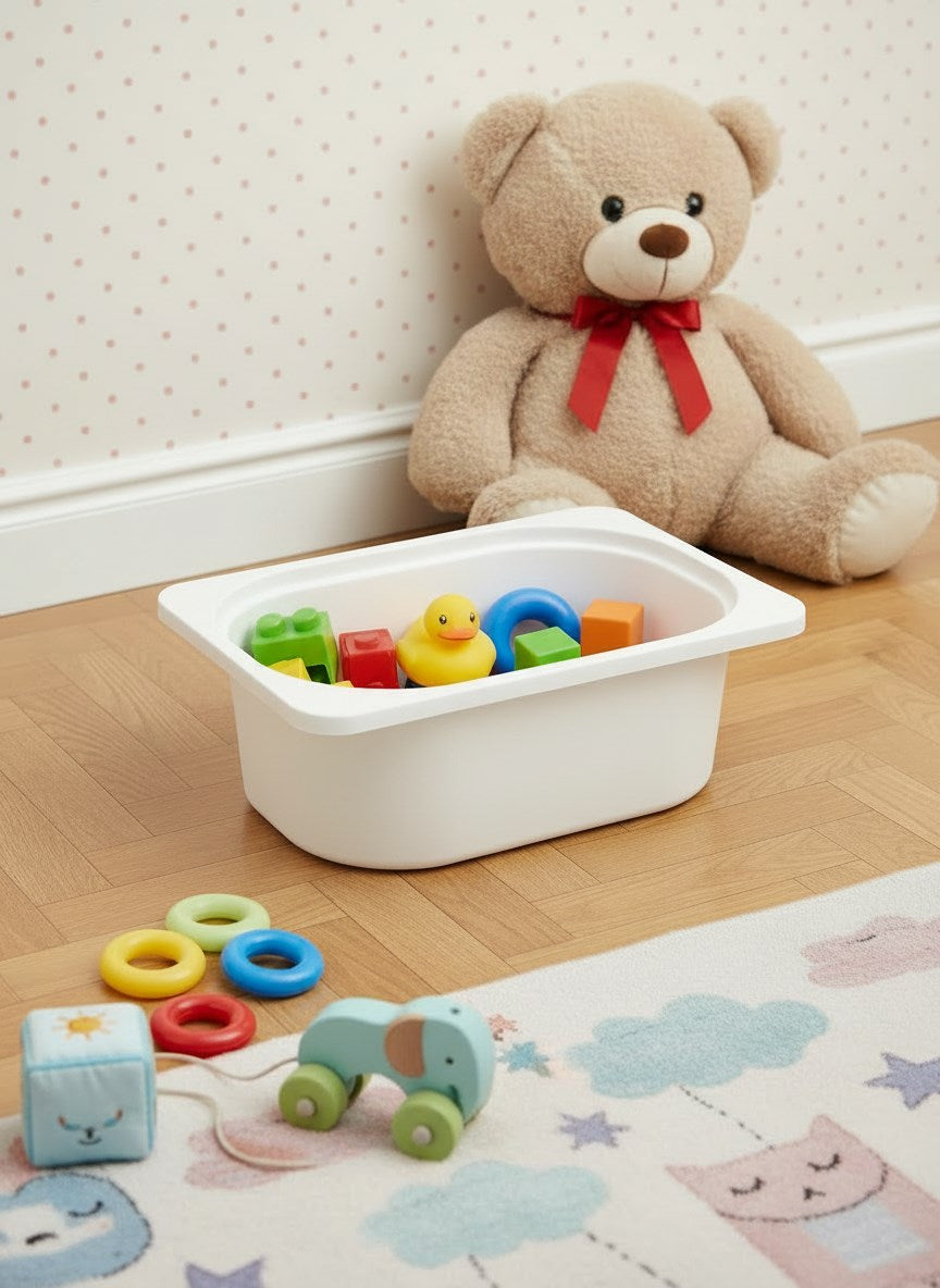 Beyaz Mini Saklama Sepeti, Çok Amaçlı Dolaplarla Uyumlu