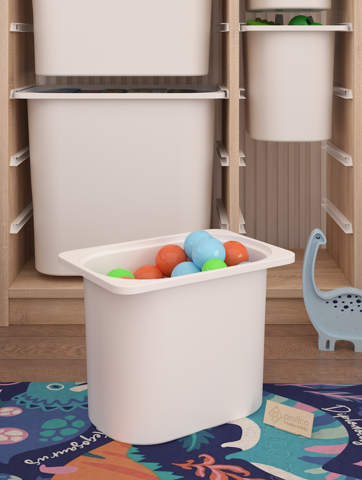 Montana XS 9 Sepetli Çok Amaçlı Oyuncak Dolabı Sonomo Beyaz