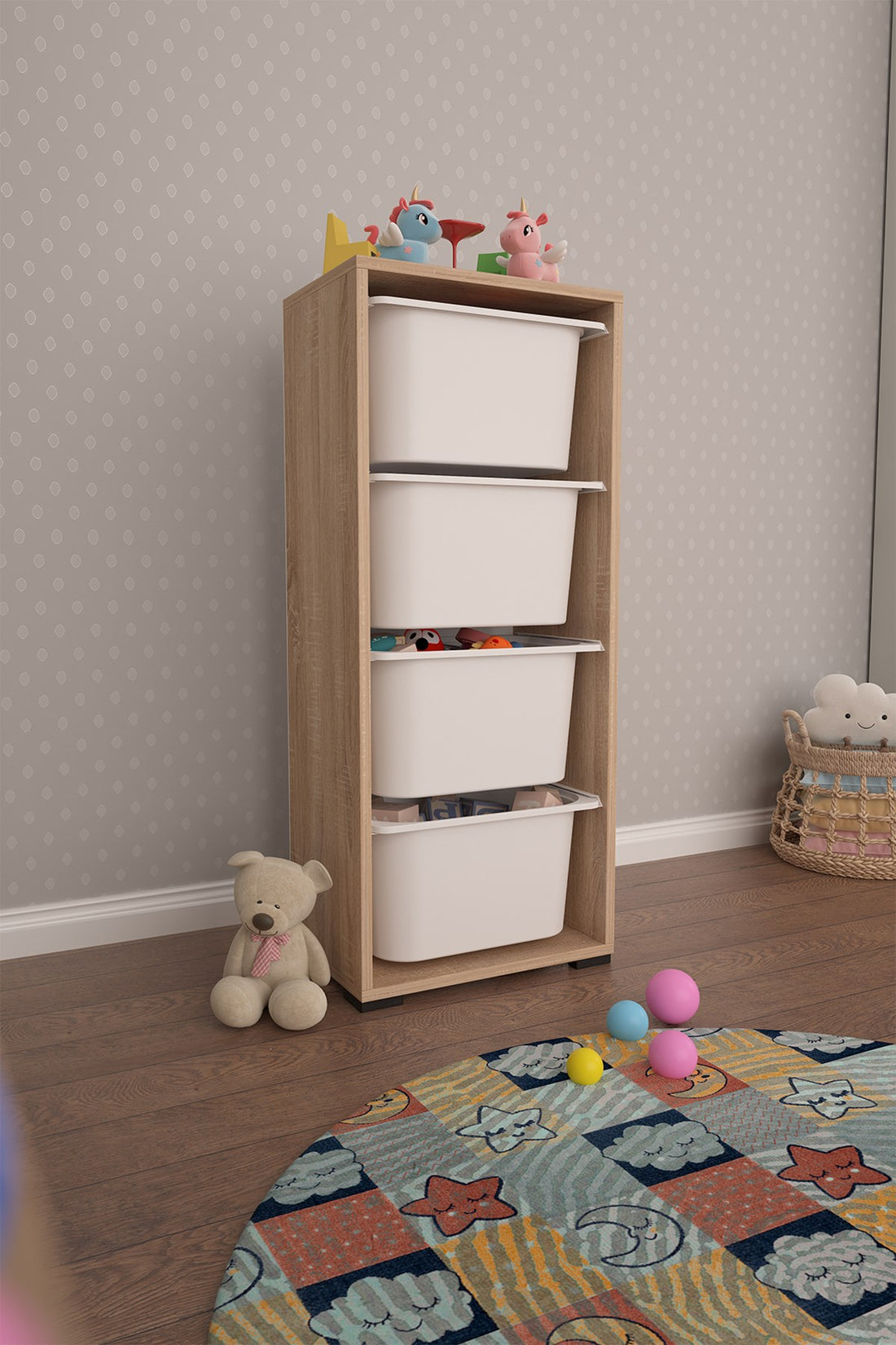 Cara 4 Derin Sepetli Sonomo Çok Amaçlı Dolap Mutfak Kiler Dolabı