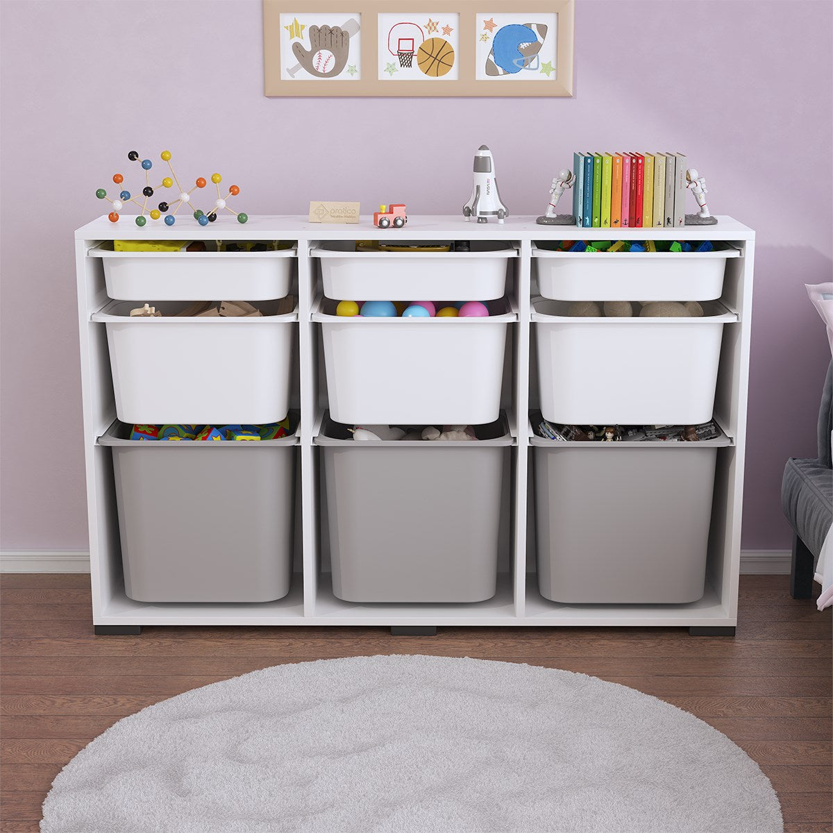 Bofi Ultra 3+3+3 Gri Beyaz Sepetli Çok Amaçlı Mutfak Kiler Dolabı