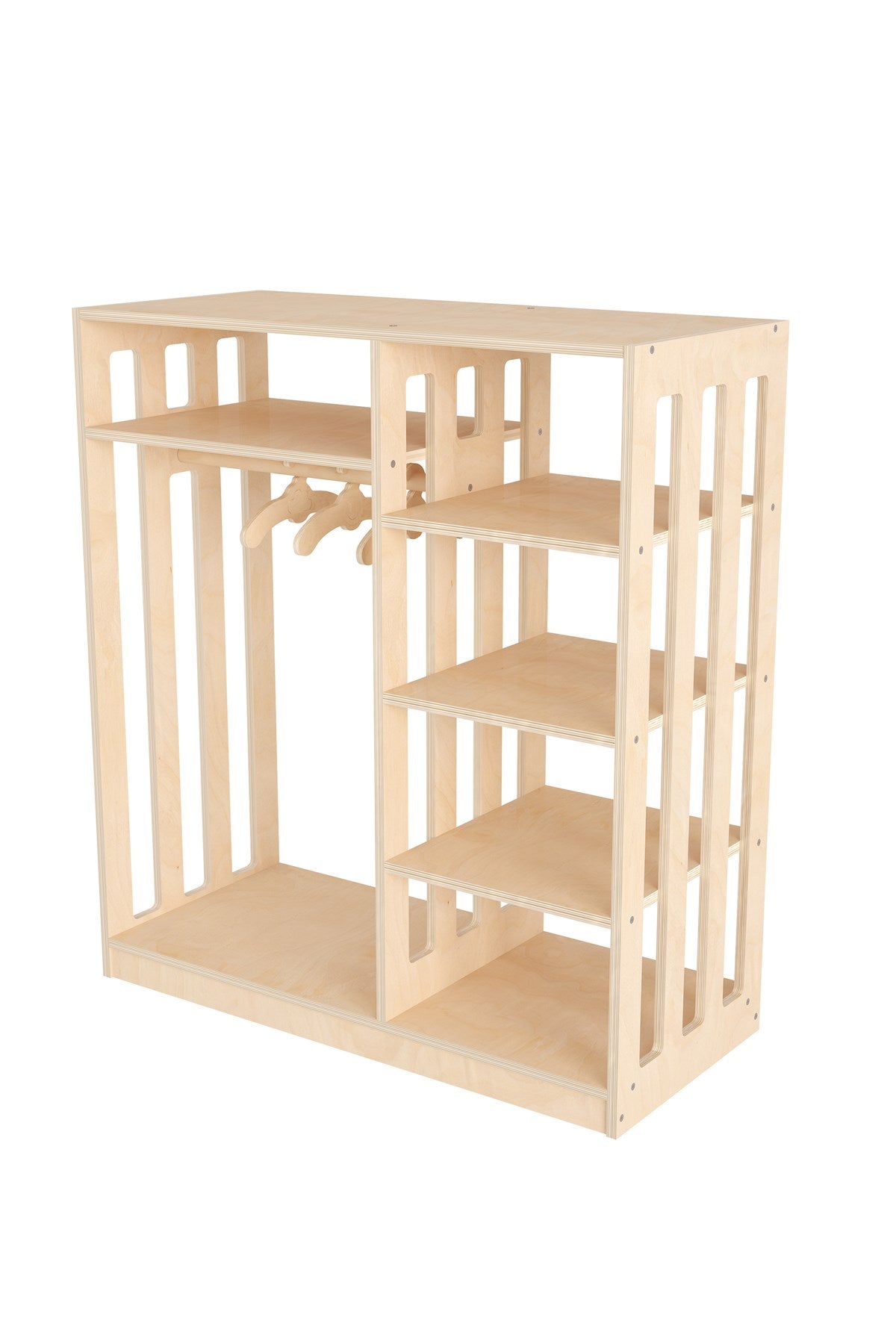 Flexo Montessori Tarzı Çocuk Elbise Dolabı Doğal Ahşap