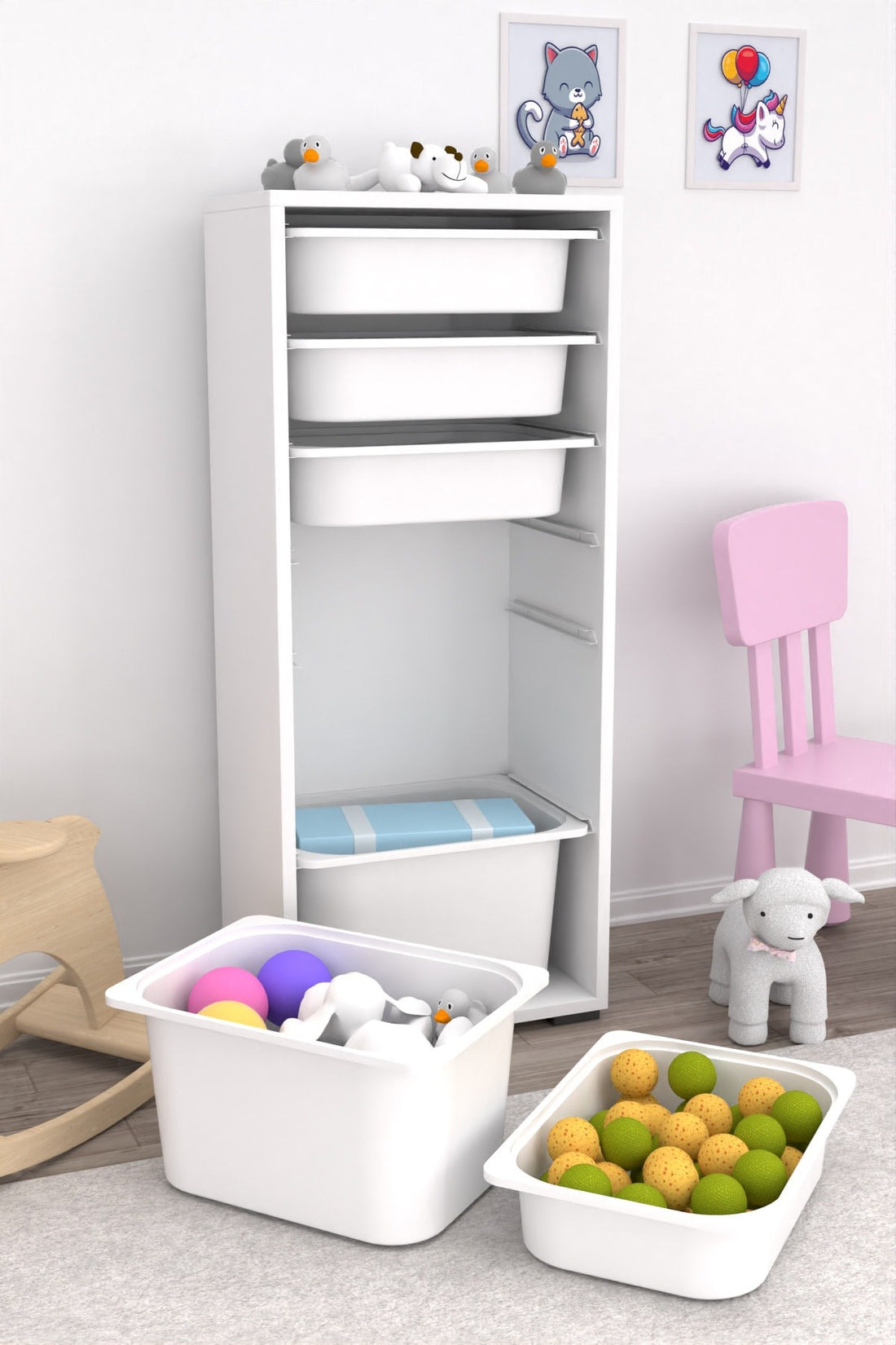 Cara 2 Büyük 4 Küçük Çok Amaçlı Dolap Mutfak Oyuncak Dolabı