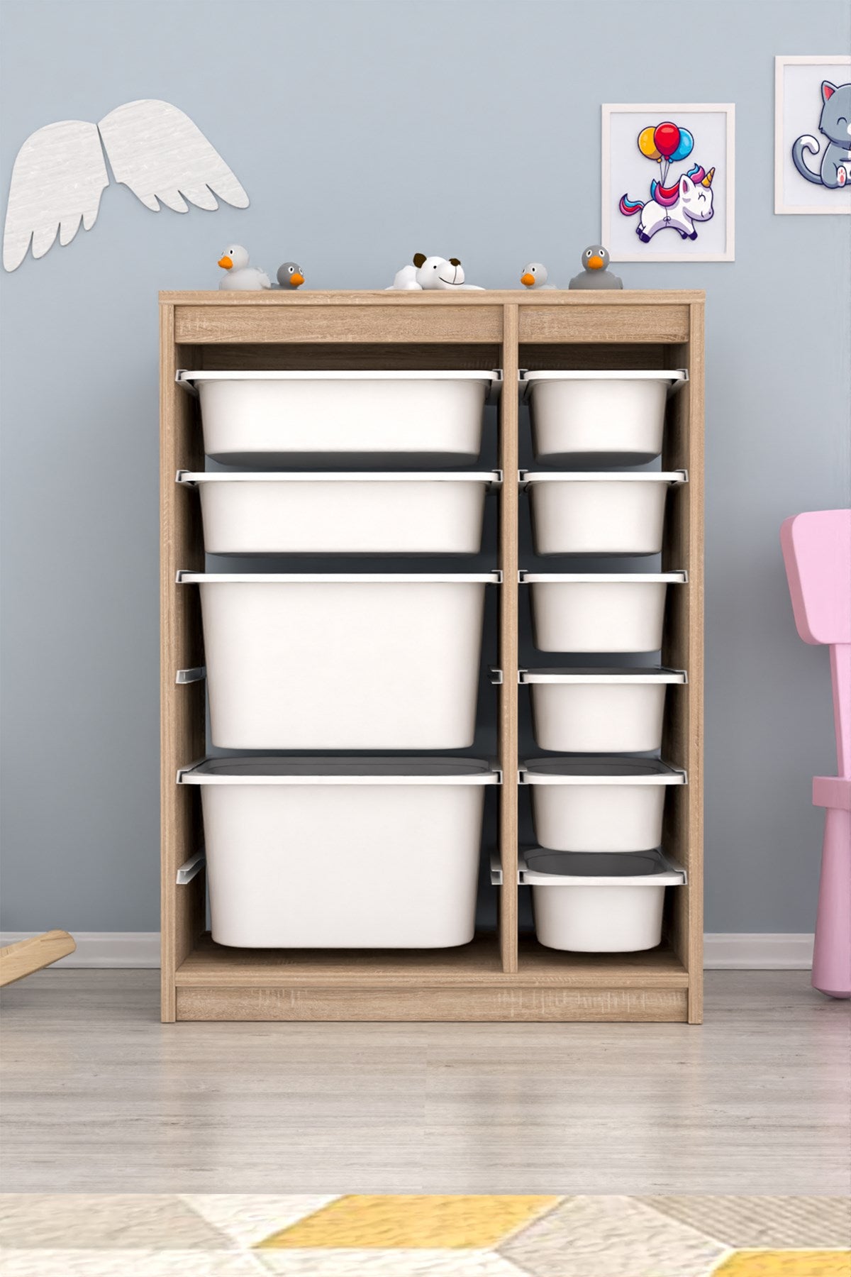 Cosmo XS Çok Amaçlı 10 Sepetli Mutfak Banyo Kiler Dolabı Beyaz