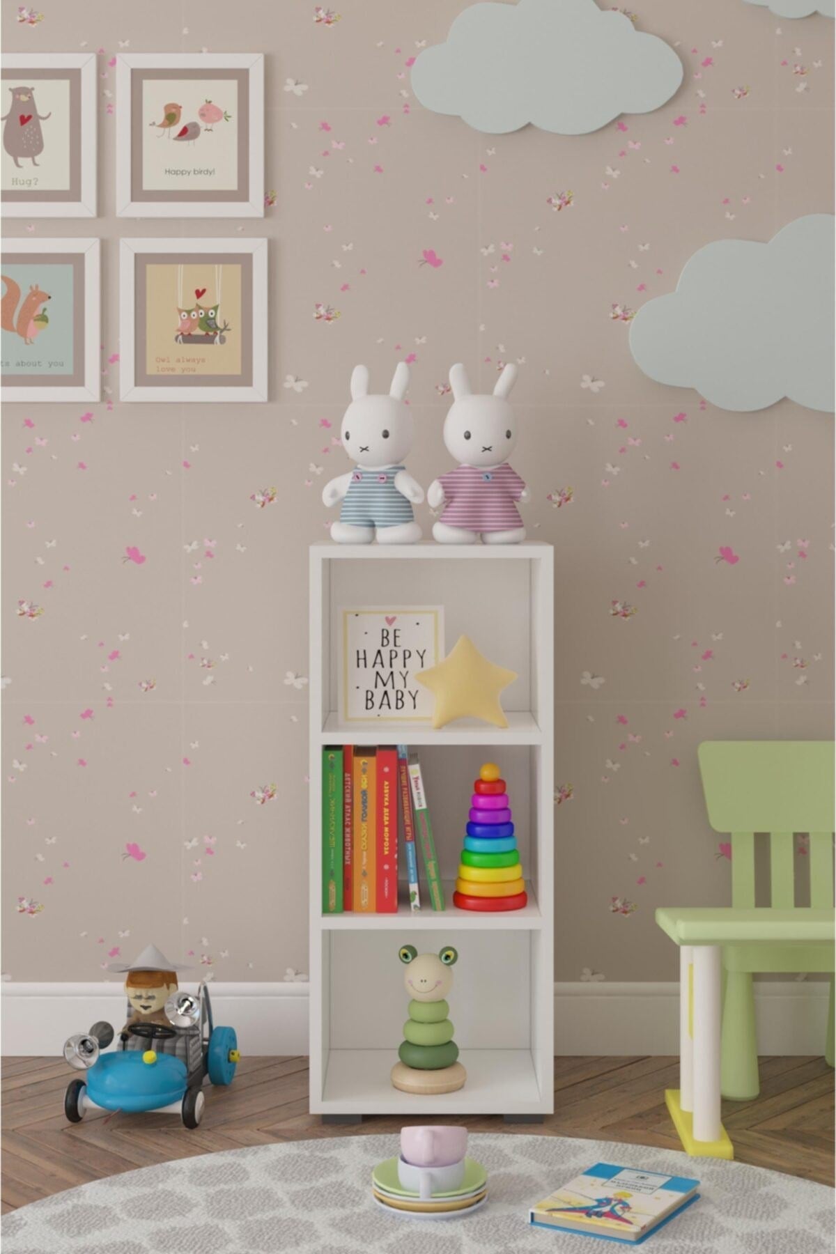 Key Çok Amaçlı Kitaplık 3 Raflı Dolap Beyaz