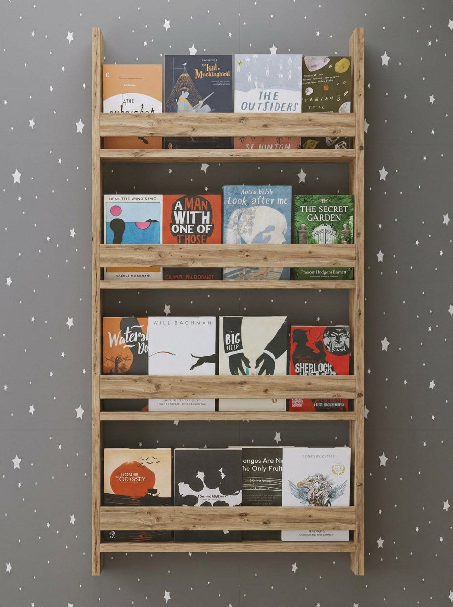 Artemis - Montessori Çocuk Odası Kitaplık 4 Raflı ATLANTİK ÇAM Montessori Kitaplık