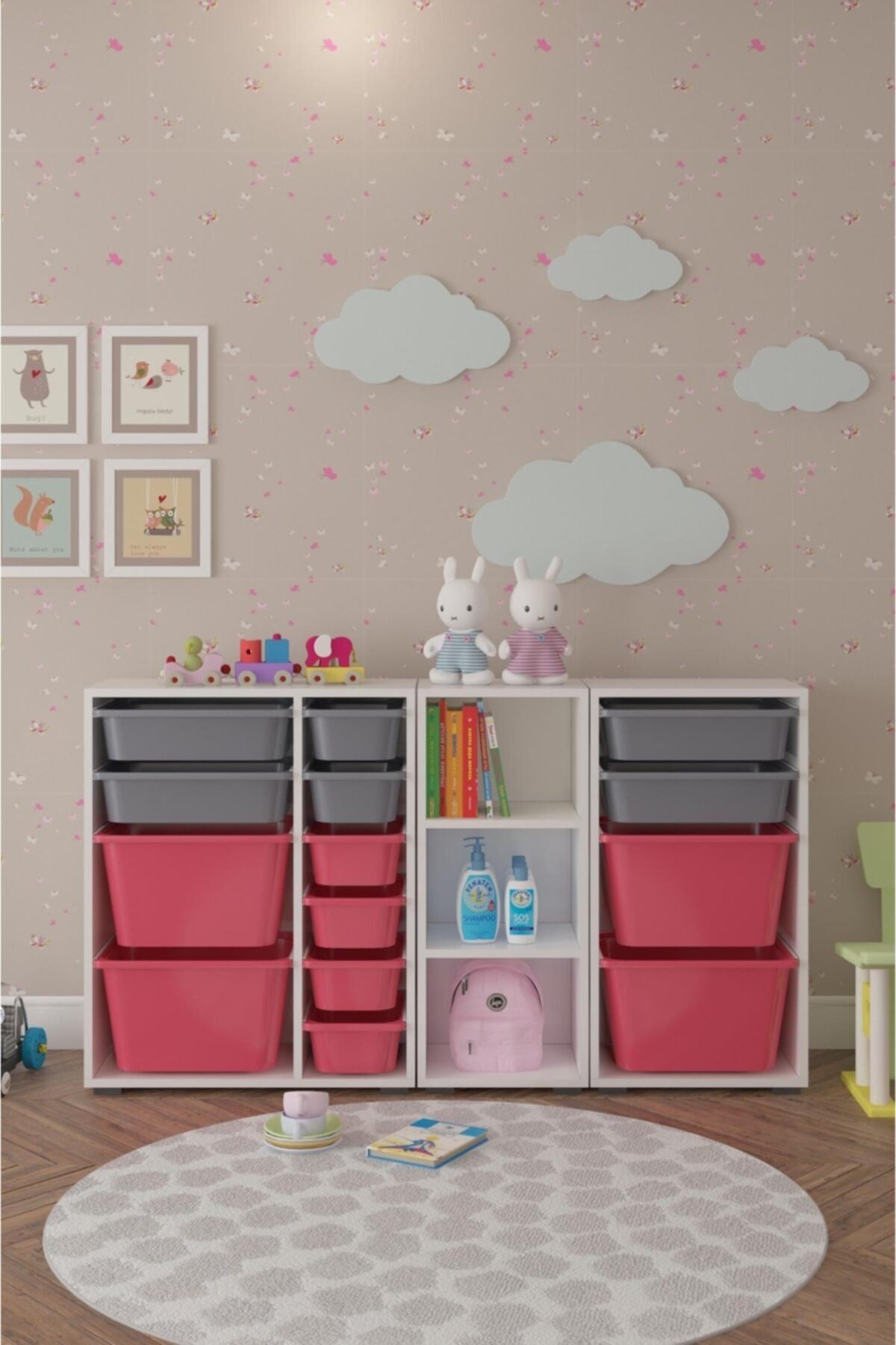 Key Çok Amaçlı Kitaplık 3 Raflı Dolap Beyaz