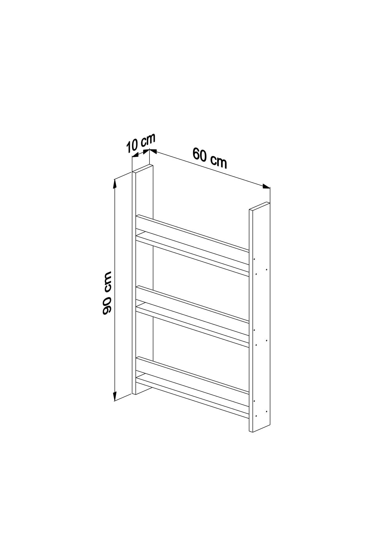 Artemis Montessori Tarzı Çocuk Odası 3 Raflı Kitaplık Beyaz
