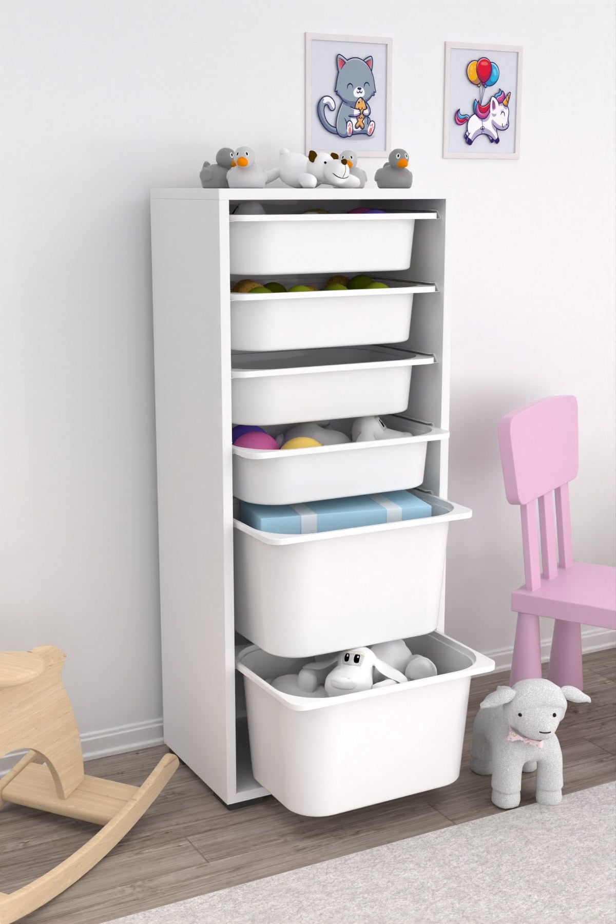 Cara 2 Büyük 4 Küçük Çok Amaçlı Dolap Mutfak Oyuncak Dolabı