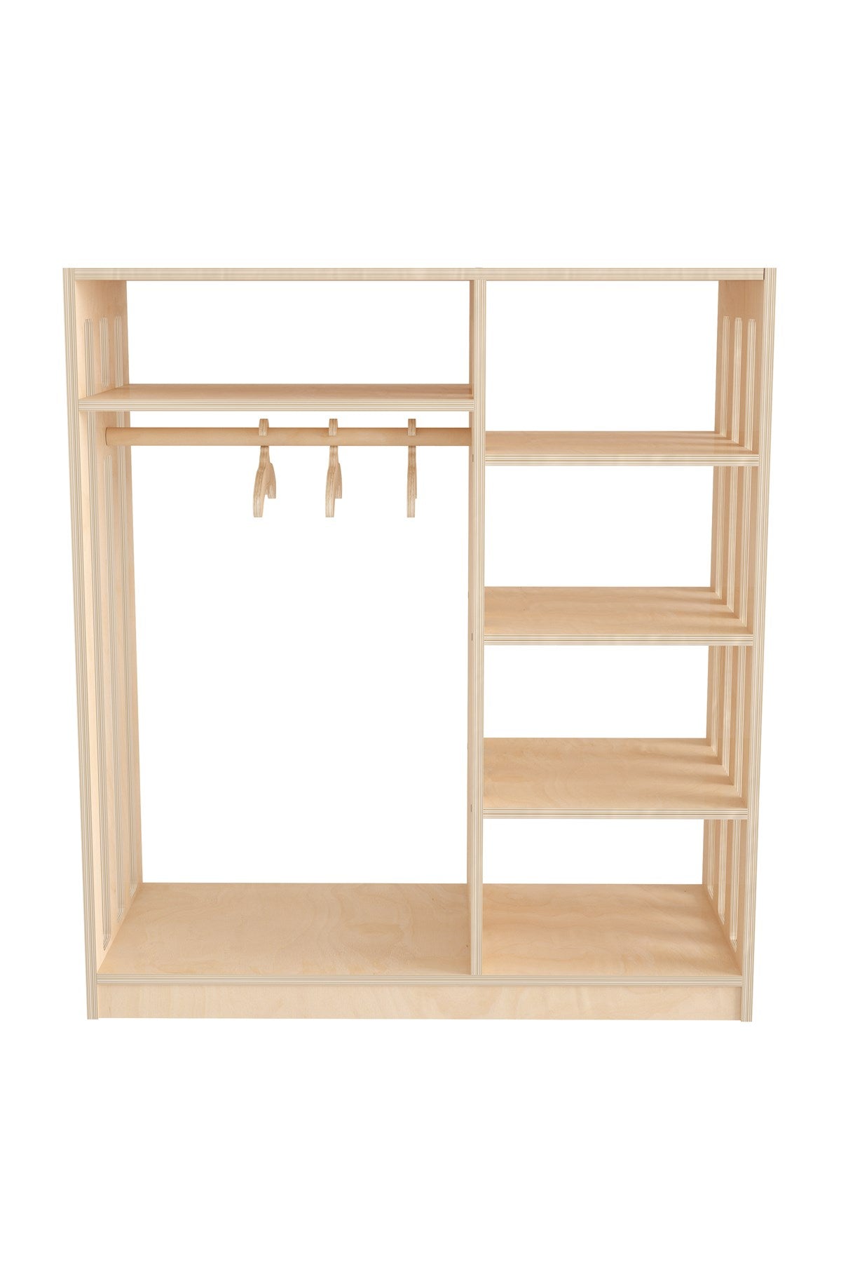 Flexo Montessori Tarzı Çocuk Elbise Dolabı Doğal Ahşap