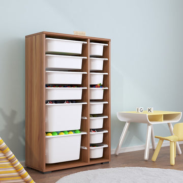 Rine 14 Sepetli Çok Amaçlı Oyuncak Dolabı Tropik Ceviz 2D4K8U