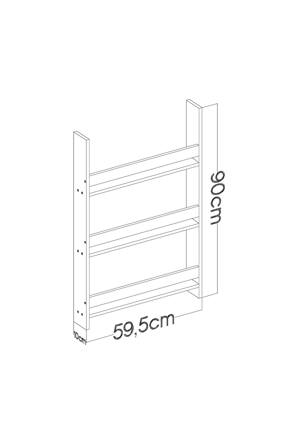 Step Montessori Tarzı Duvar Kitaplığı Doğal Ahşap