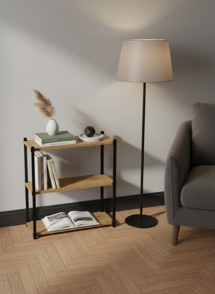 Orion 3 Raflı Metal Atlantik Çam Çok Amaçlı Kitaplık