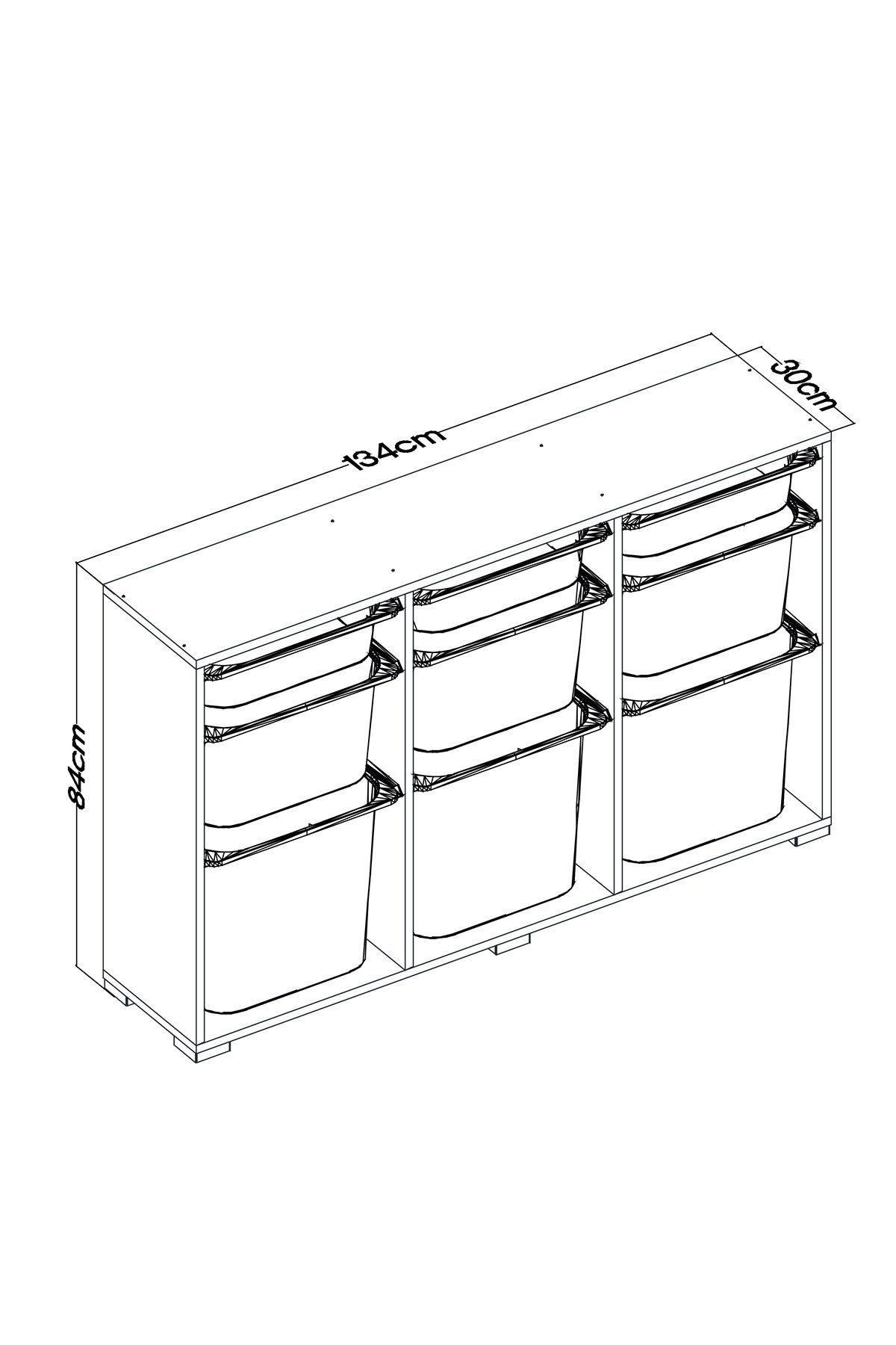 Bofi Ultra Çok Amaçlı Mutfak Dolabı, Kiler Dolabı 3+3+3 9 Sepetli