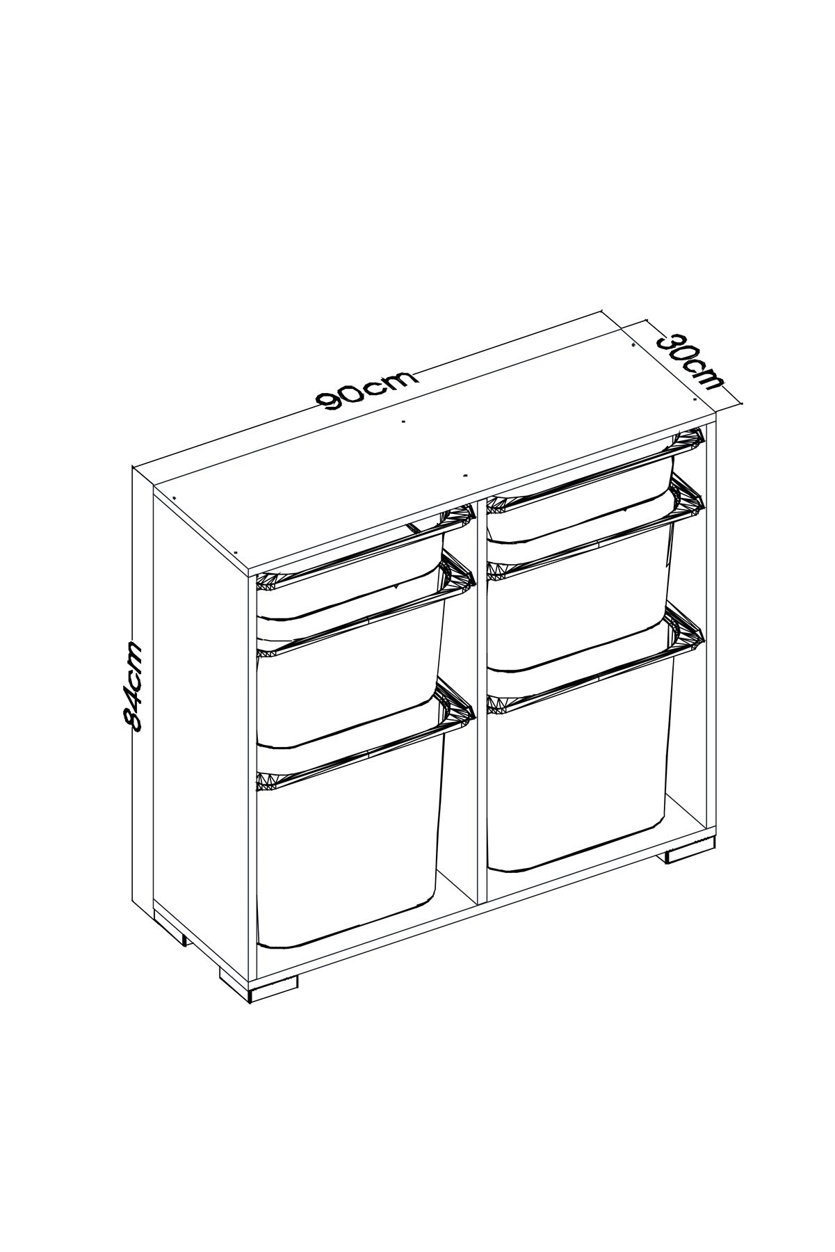 Carla 6 Sepetli Çok Amaçlı Oyuncak Dolabı