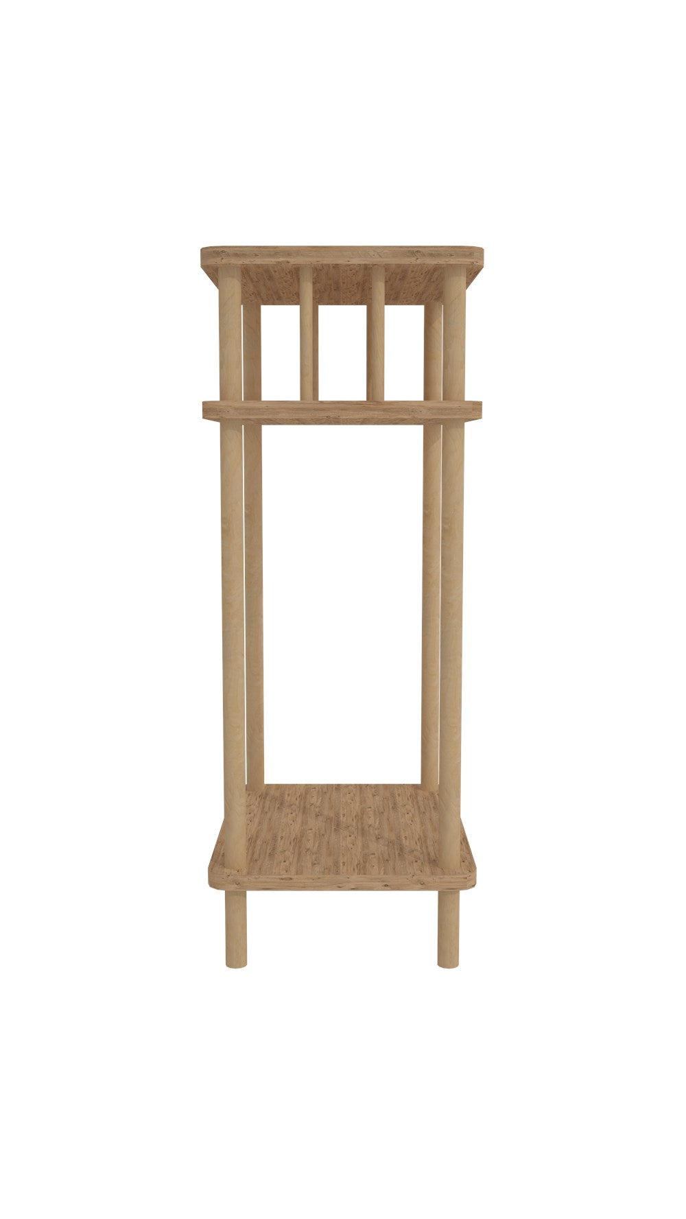 Duo Atlantik Çam Ahşap Dikdörtgen Çok Amaçlı Raf Yan Sehpa 3 Katlı