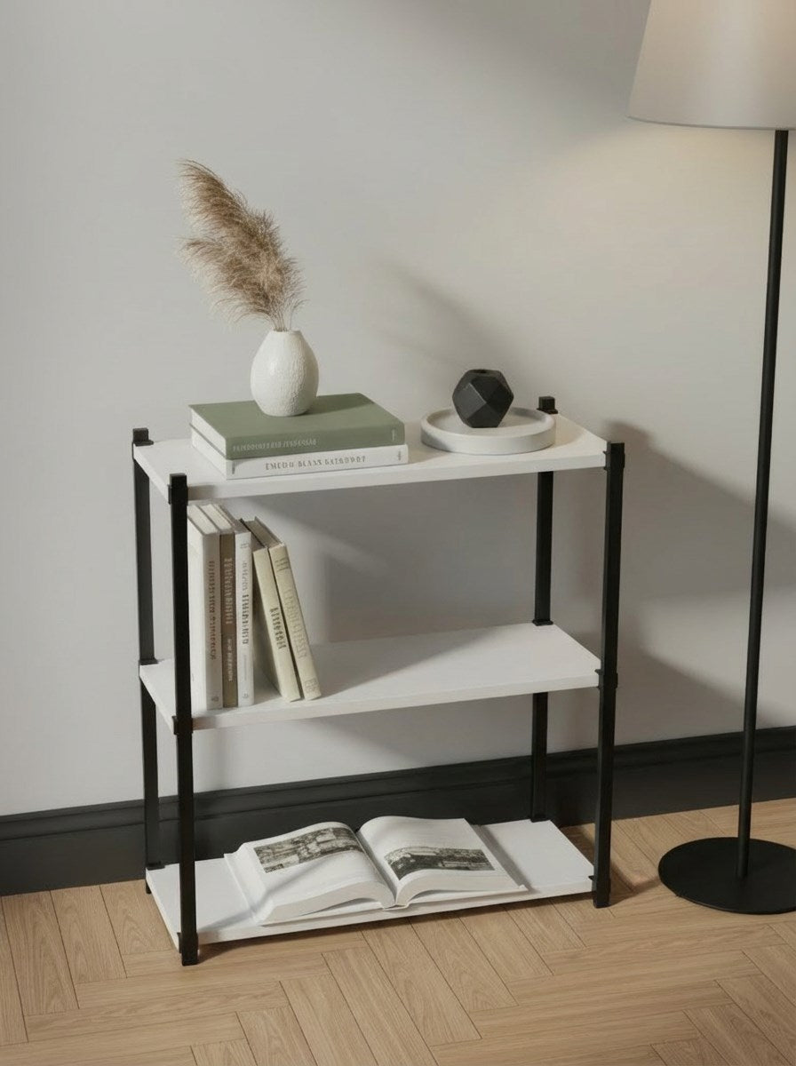 Orion 3 Raflı Metal Çok Amaçlı Kitaplık Beyaz