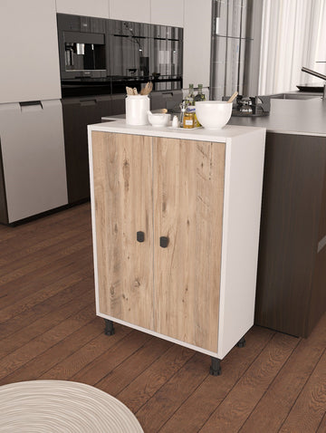 Melo 4 Raflı, 2 Kapaklı Çok Amaçlı Dolap, Kiler Dolabı, Mutfak Dolabı