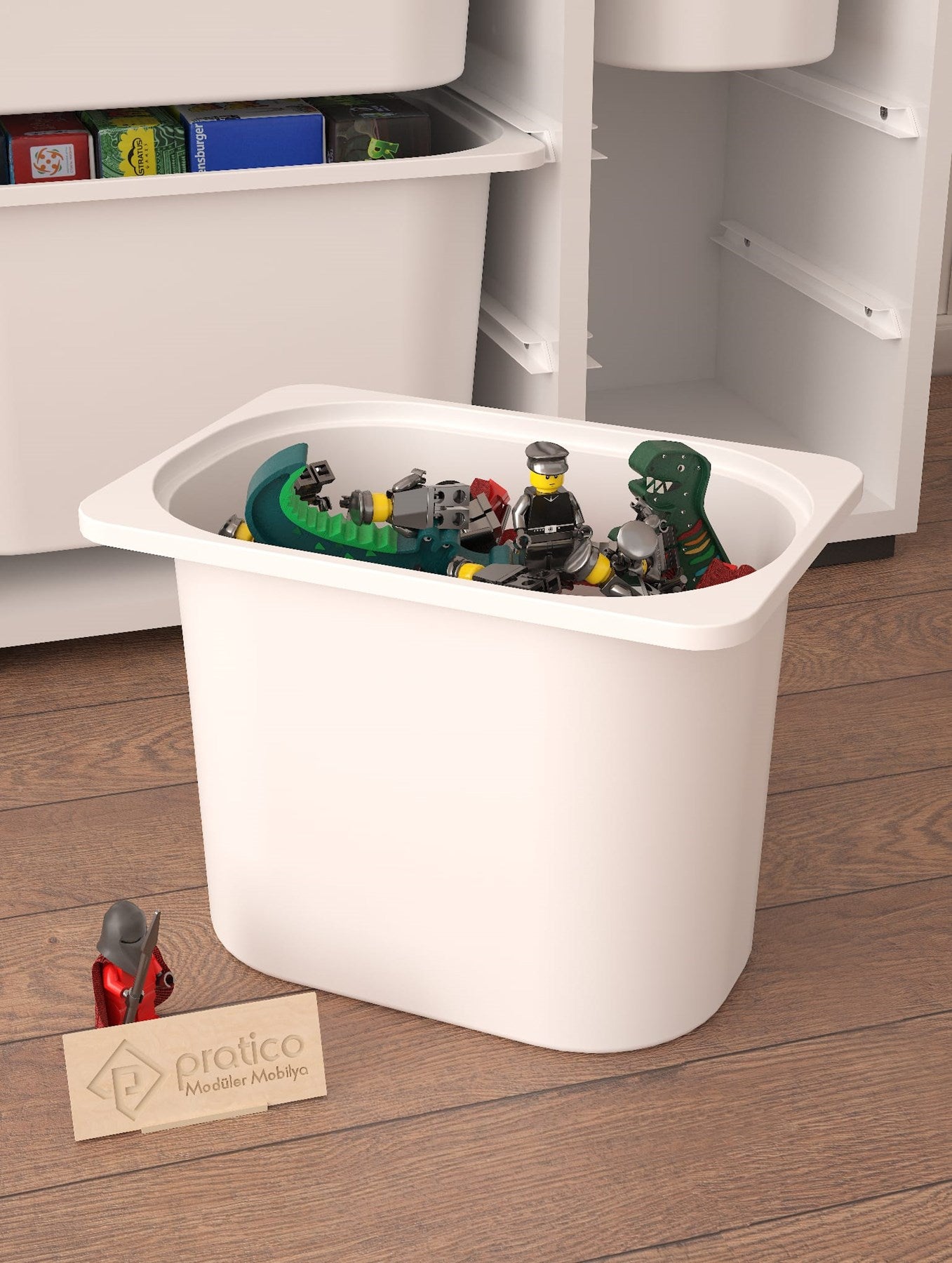 Rine 12 Sepetli Çok Amaçlı Oyuncak Dolabı Beyaz