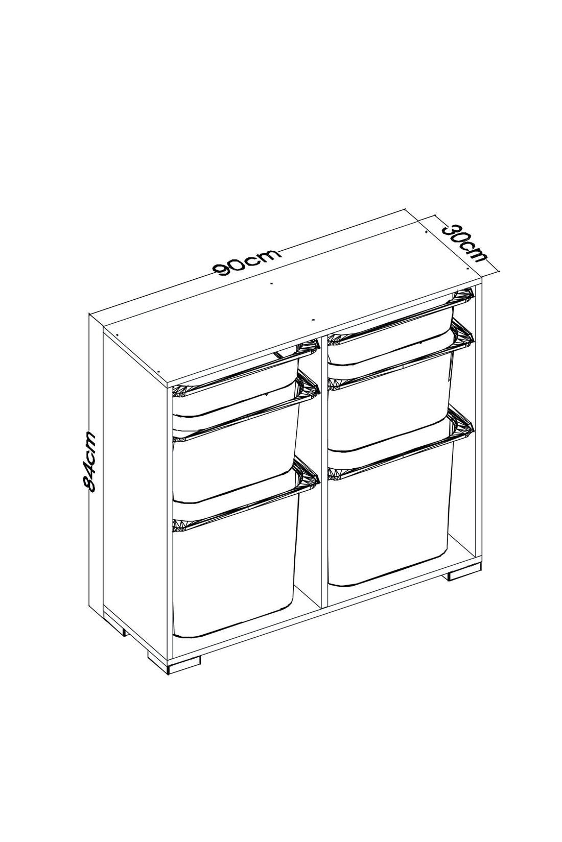 Carla 6 Tropik Ceviz Ultra Derin Sepetli Çok Amaçlı Dolap Oyuncak Dolabı