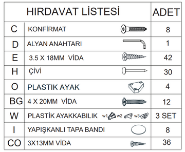 Skeche Düşer Kapak Ayakkabılık Yedek Hırdavat Paketi