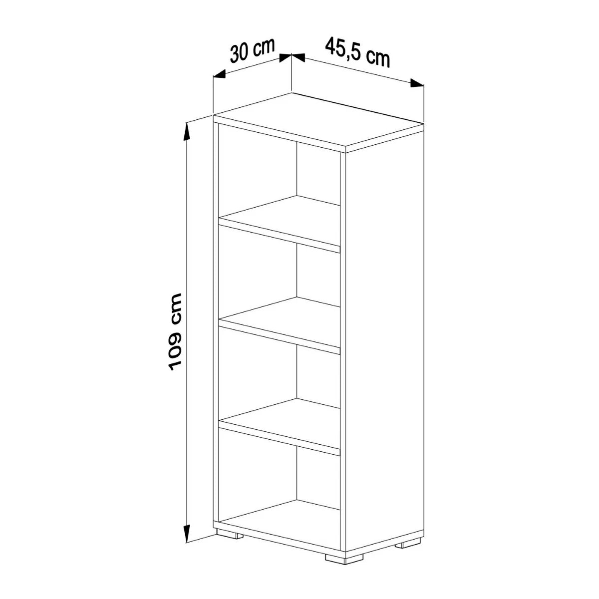 Glass Çok Amaçlı Kitaplık 4 Raflı Dolap Beyaz