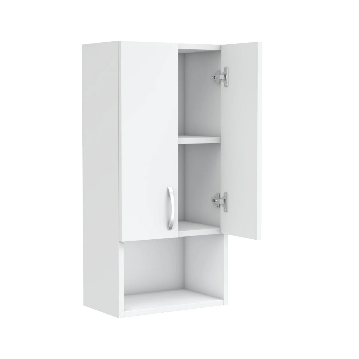 BD-01 Kapaklı Bölmeli Banyo Mutfak Asma Dolap Beyaz