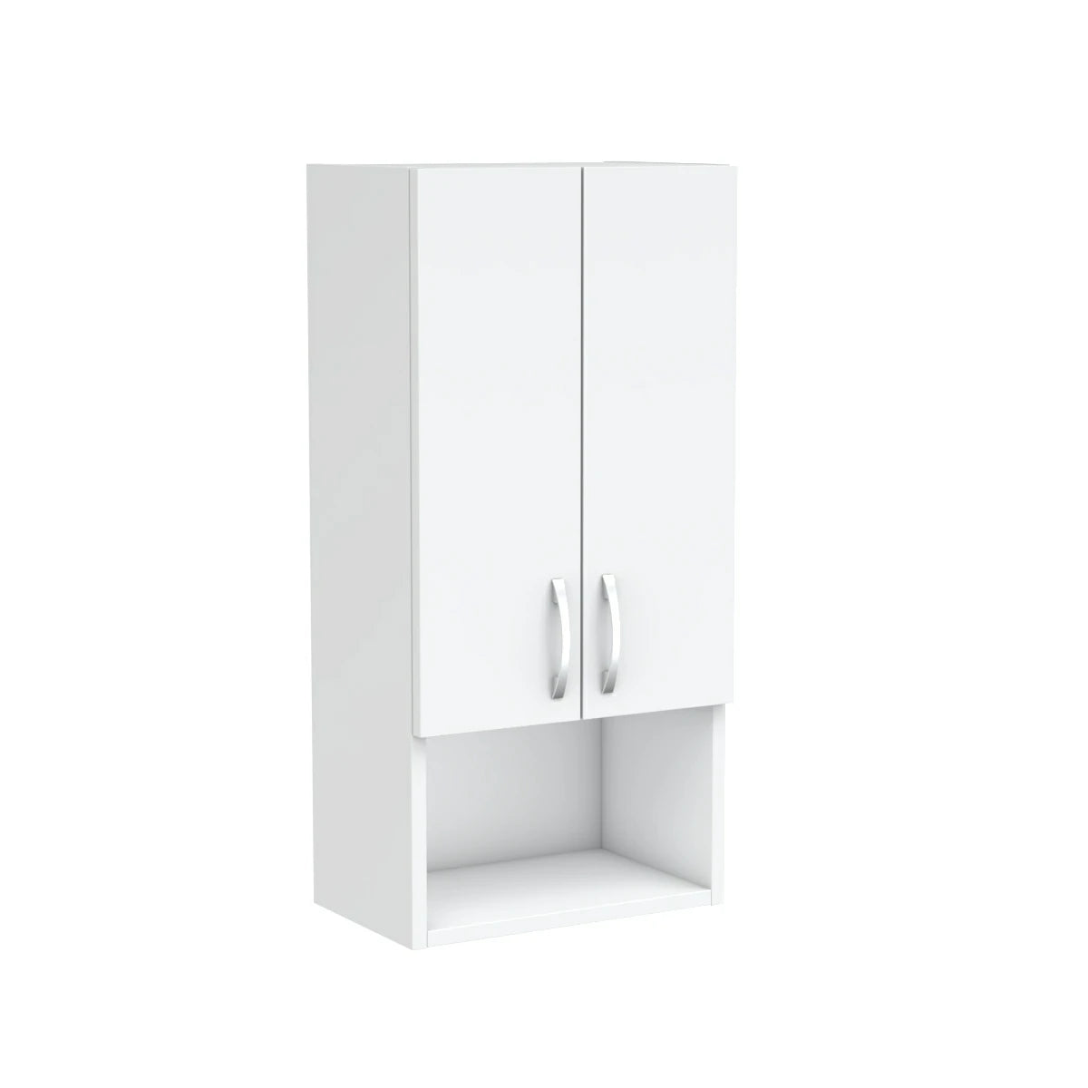 BD-01 Kapaklı Bölmeli Banyo Mutfak Asma Dolap Beyaz