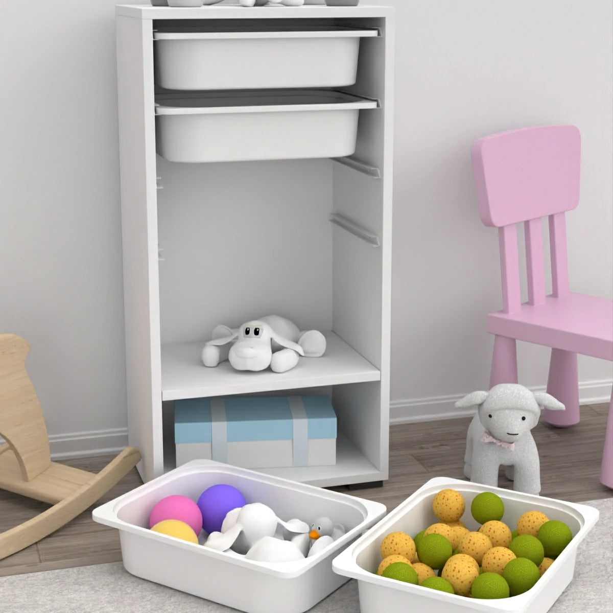 Nia 4 Sepetli 1 Raflı Çok Amaçlı Mutfak Dolabı, Banyo Dolabı, Kiler Dolabı Beyaz