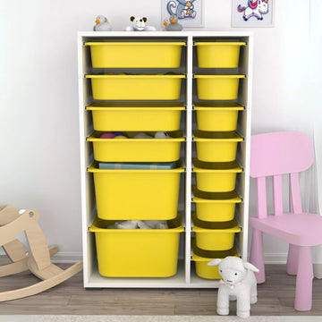 Rine 14 Sepetli Çok Amaçlı Oyuncak Dolabı Sarı 2D4K8U