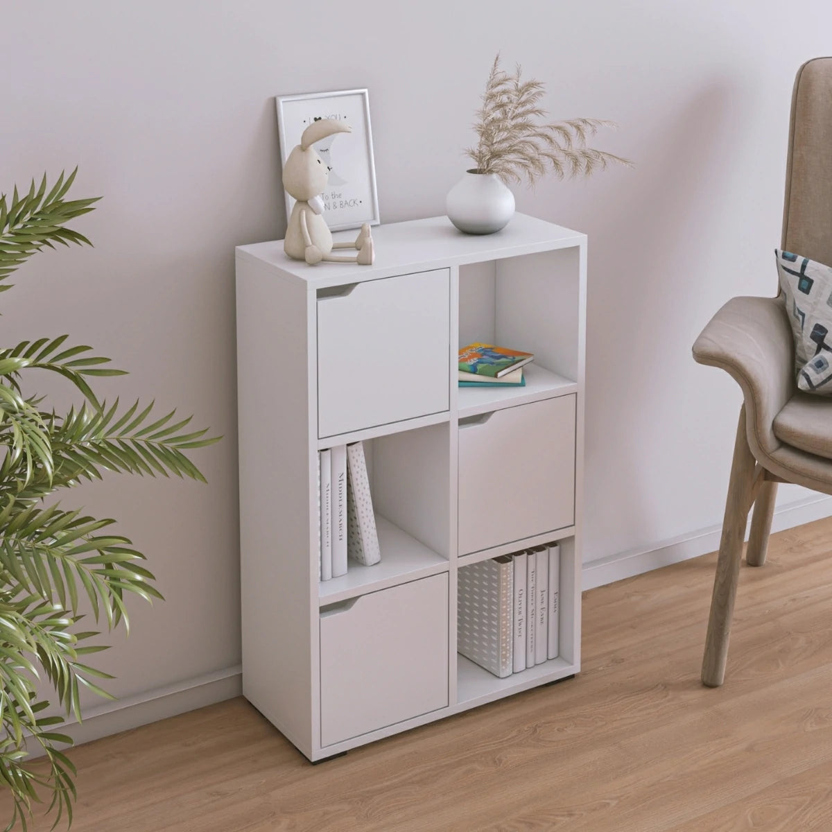 Vinesa Modern Kapalı Çok Amaçlı Kitaplık Mat Beyaz