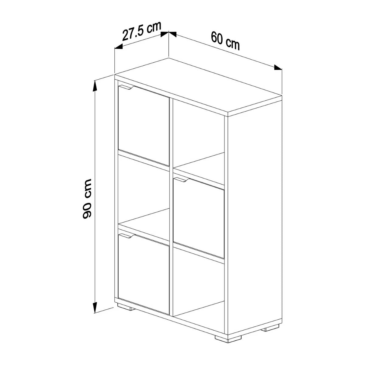 Vinesa Modern Kapalı Çok Amaçlı Kitaplık Mat Beyaz
