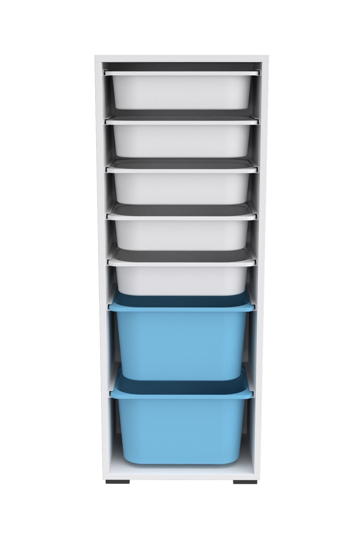 Zola 7 Sepetli Dolap Oyuncak Dolabı Çok Amaçlı Mutfak Banyo Kiler Dolabı Mavi Beyaz