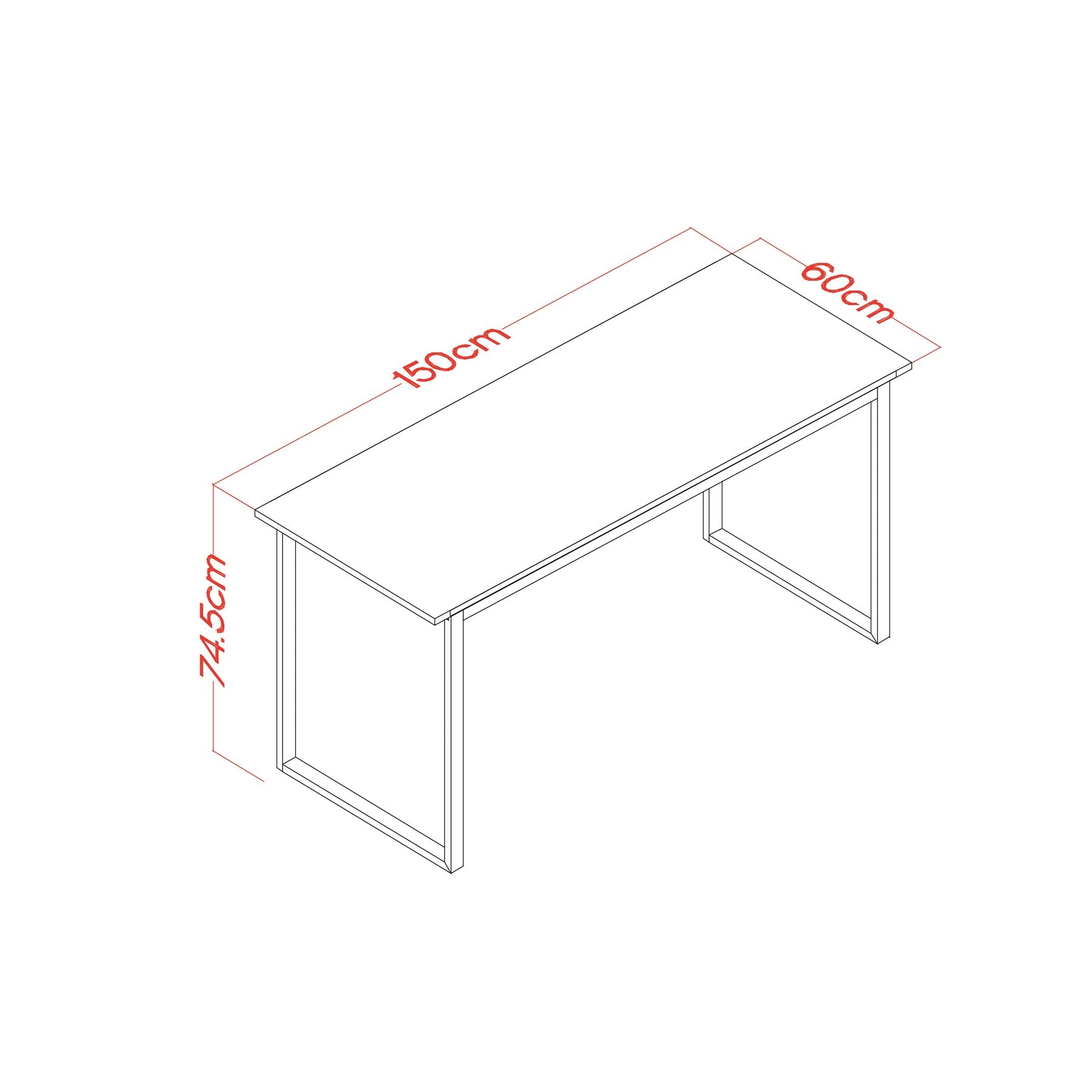 Metal Ayaklı Çalışma Masası Atlantik Çam - 150 CM