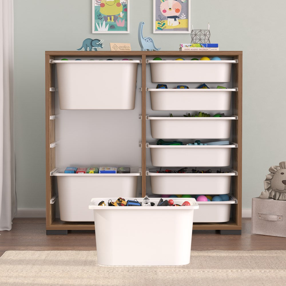 Carla 9 Sepetli Çok Amaçlı Oyuncak Dolabı Tropik Ceviz