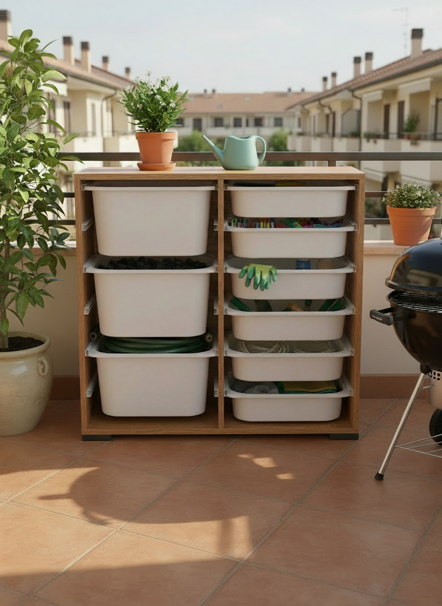 Carla 9 Sepetli Çok Amaçlı Oyuncak Dolabı Tropik Ceviz