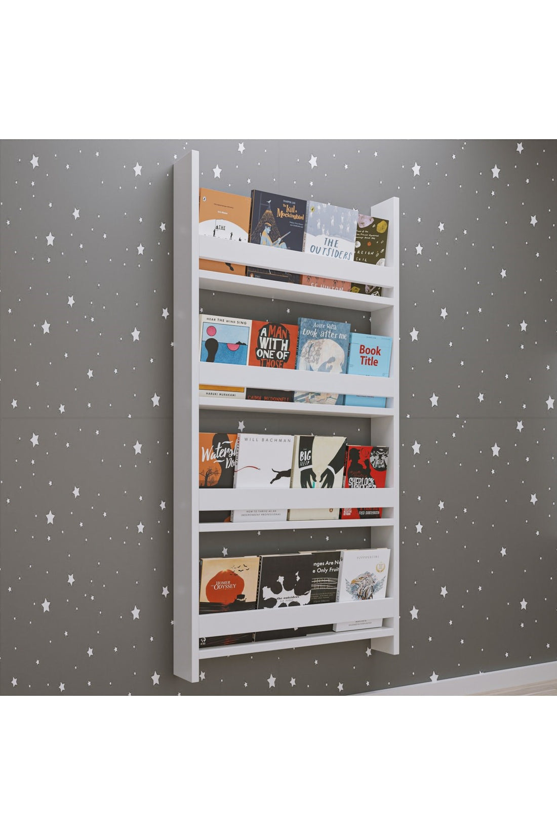 Artemis Montessori Tarzı Çocuk Odası 4 Raflı Kitaplık Beyaz