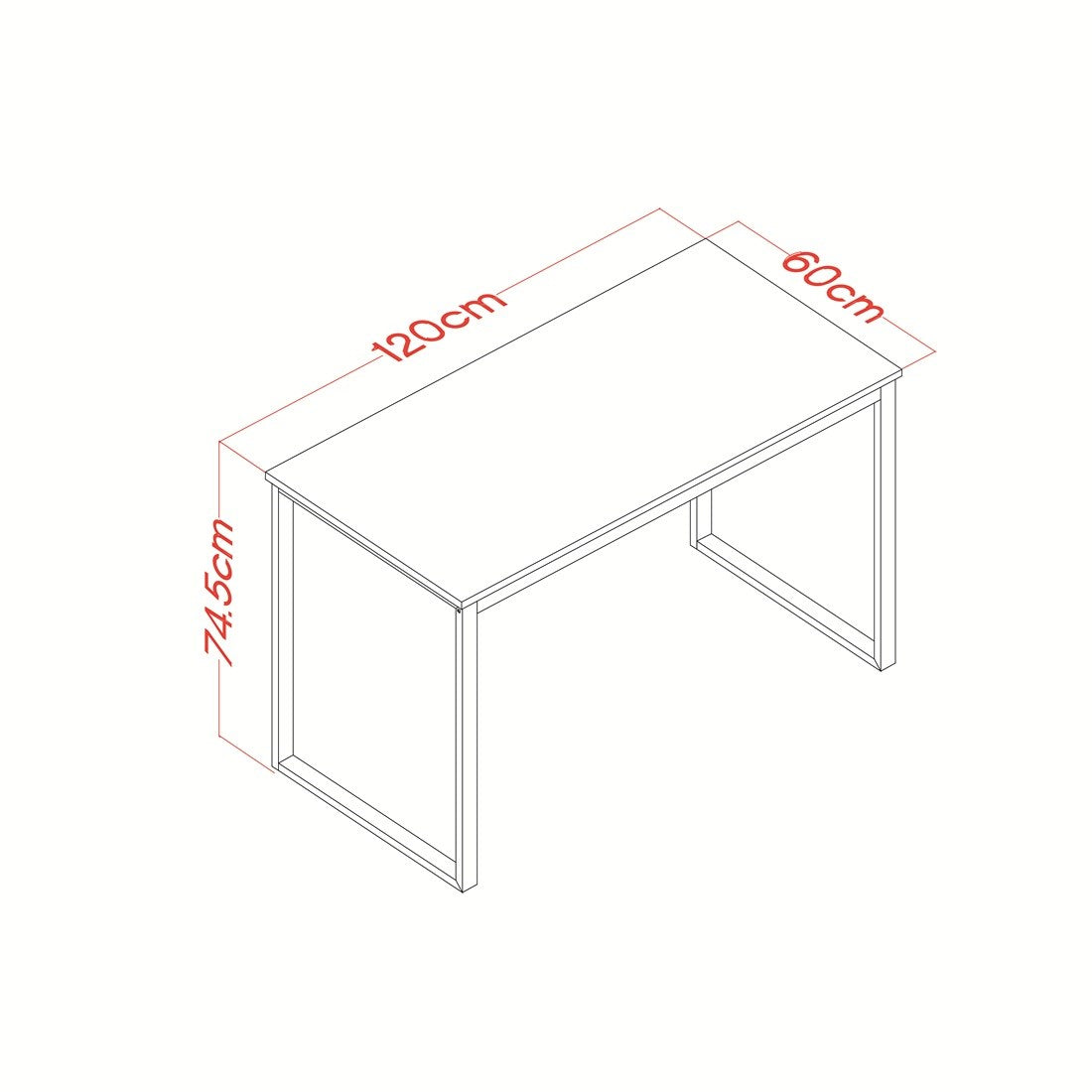 Deep Mood Metal Ayaklı Çalışma Masası 60x120 cm