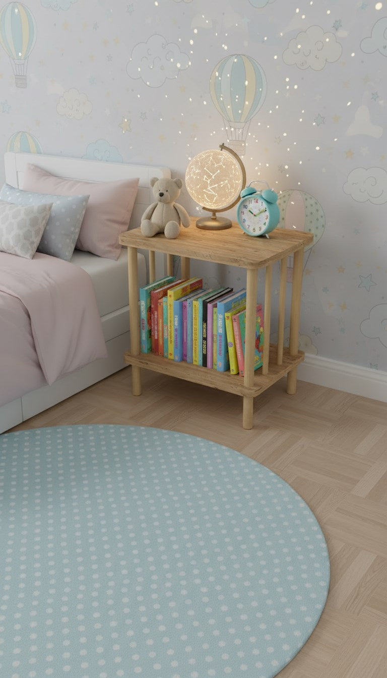 Uno Atlantik Çam Ahşap Dikdörtgen Çok Amaçlı Sehpa 2 Katlı