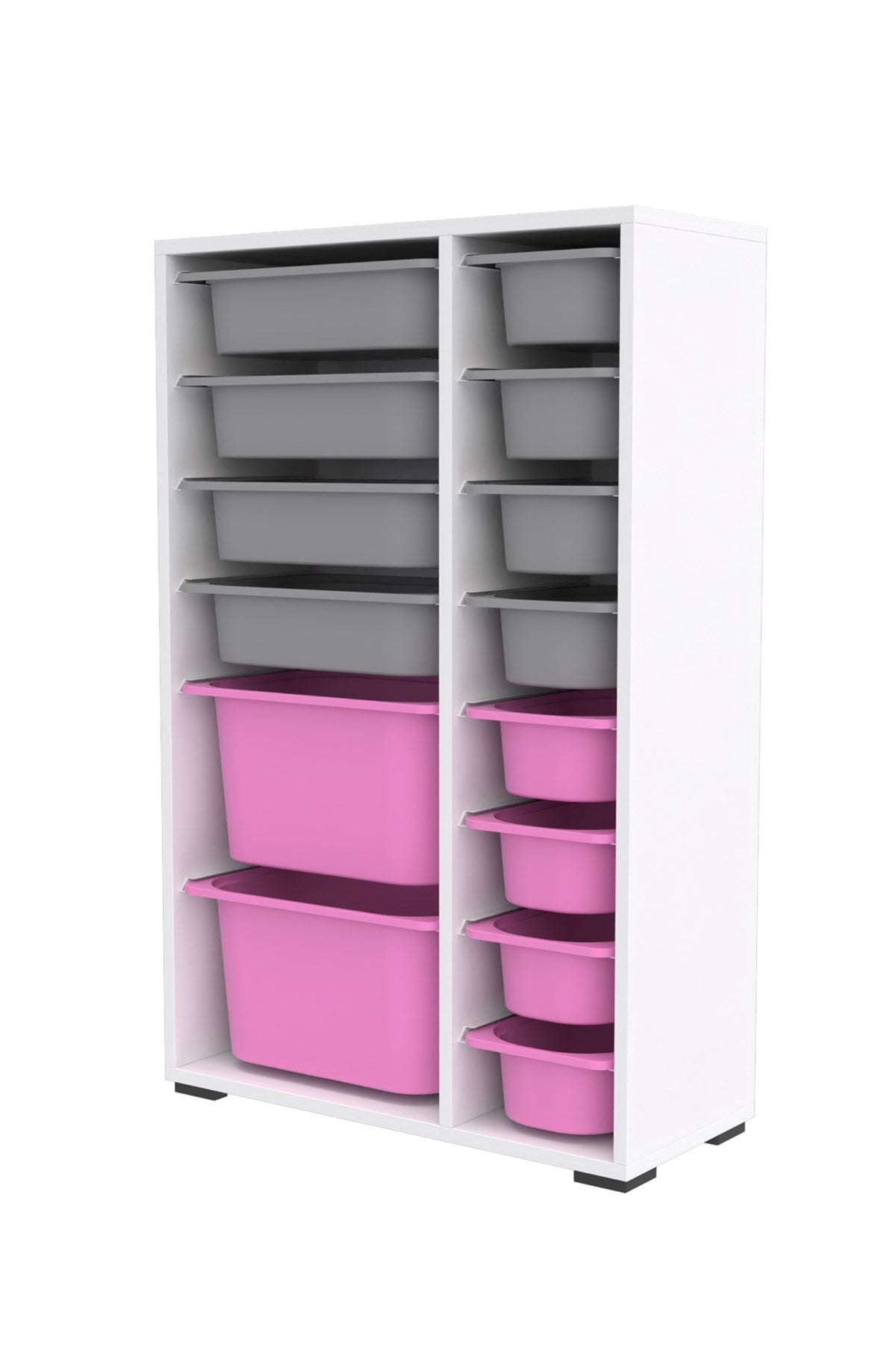 Rine 14 Sepetli Çok Amaçlı Oyuncak Dolabı Gri Pembe 2D4K8U