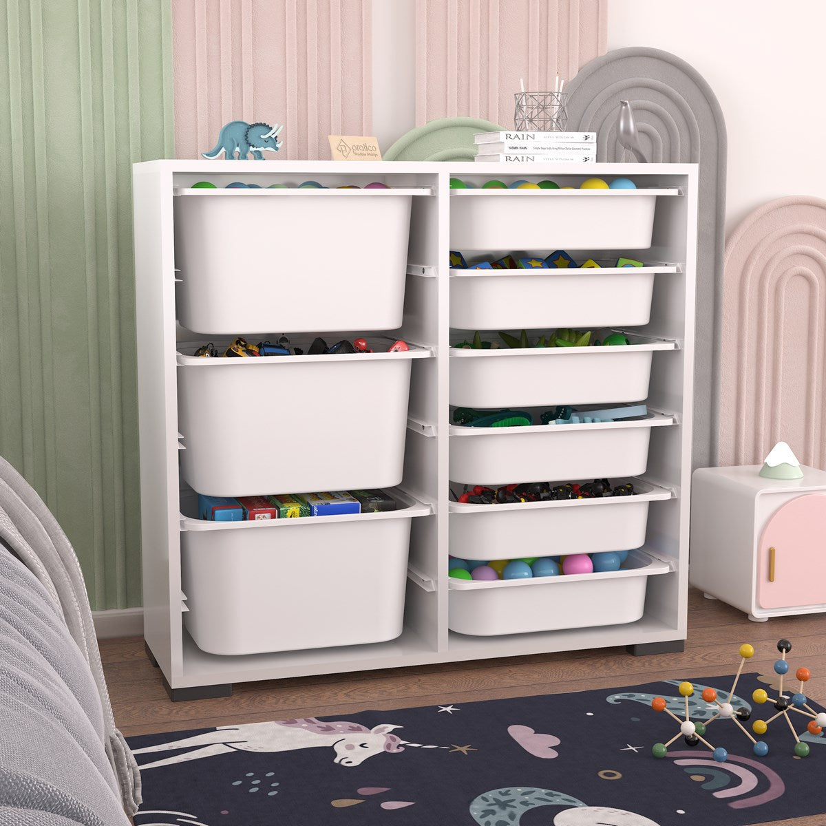 Carla 9 Sepetli Çok Amaçlı Oyuncak Dolabı