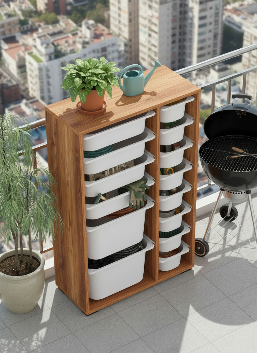 Rine 14 Sepetli Çok Amaçlı Oyuncak Dolabı Tropik Ceviz 2D4K8U