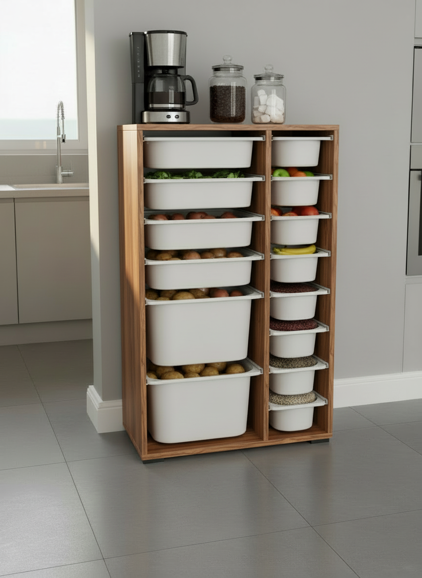 Rine 14 Sepetli Çok Amaçlı Oyuncak Dolabı Tropik Ceviz 2D4K8U